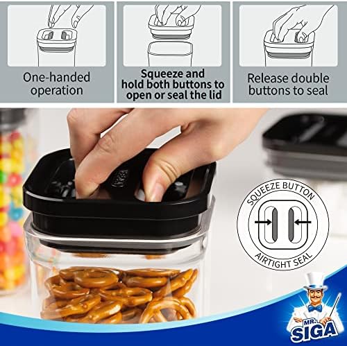 MR.SIGA 4 Pack Airtight Food Storage Container Set for Pantry Organization
