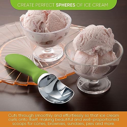 Spring Chef Professional Ice Cream Scoop & Stainless Steel Swivel