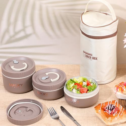 3 Pcs Stainless Steel Bento Lunch Container Set
