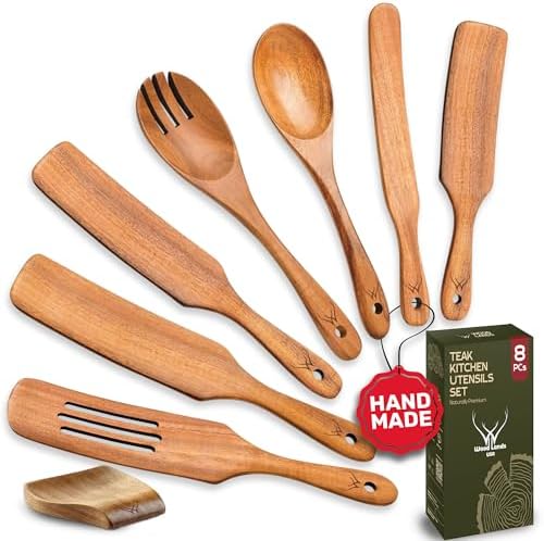 8PCS Wooden Spurtle Cooking Utensil Set