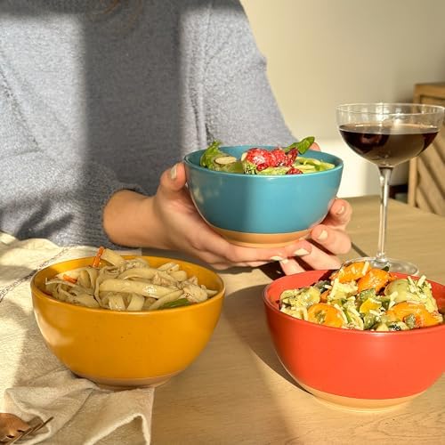 Mora Ceramic Artisan Matte Small Dessert Bowls - 16oz, Set of 6