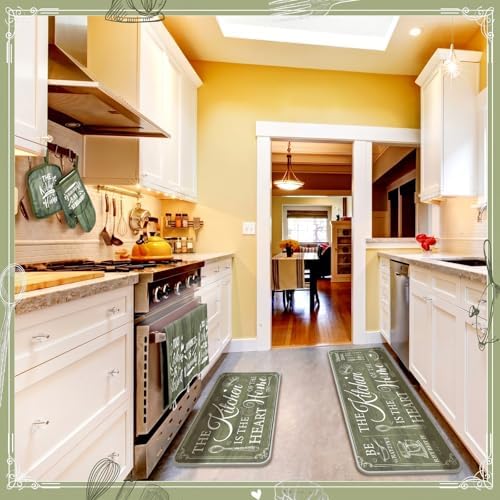 Fourluoo 10 Pcs Sage Green Kitchen Decor Set Farmhouse
