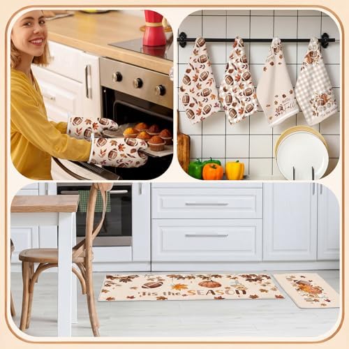 10 Pcs Fall Kitchen Towels Oven Mitts Pot Holders Rugs Set
