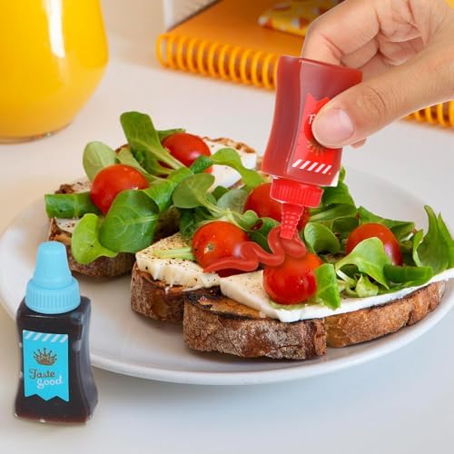 4 Pieces Mini Ketchup Bottle for Lunch Box, Small Condiment Squeeze