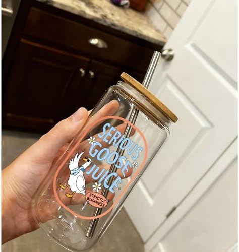 Funny Serious Goose Glass Cup for Women Nurse Teacher Sister Friends