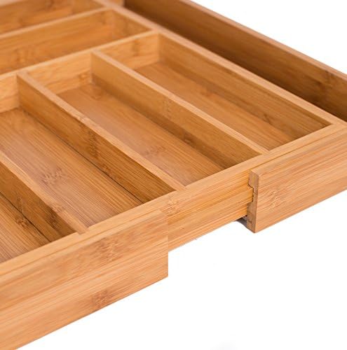 BIRDROCK HOME Bamboo Expandable Utility Drawer Organizer – Utensil