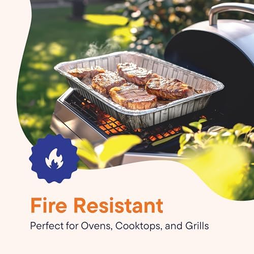 Large Aluminum Pans Full Size with Lids, Disposable Foil 21x13 Deep