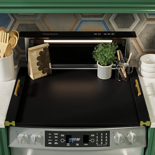 Noodle Board Stove Cover, Bamboo Wood Stove Top Cover for Gas &