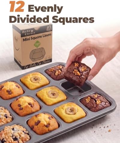 Bake Choice 12 Cavity Square Brownie Pan, Brownie Pan With Dividers