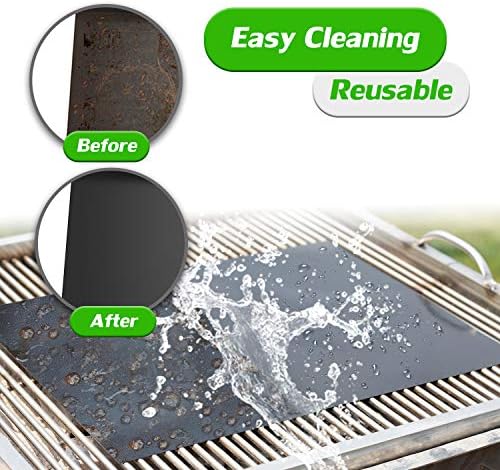 Grill Mat Set of 6, Non-Stick, 15.75 x 13 Inch, Black