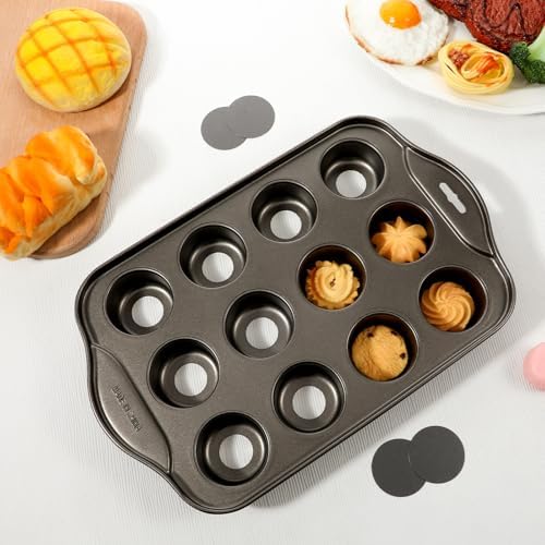 2 Pack 12 Cups Muffin Pan Mini Nonstick Cheesecake Pans Carbon Muffins