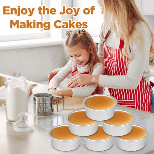 12 Pcs 4 Inch Round Cake Pans, Nonstick Aluminum Mini Cake Pans for