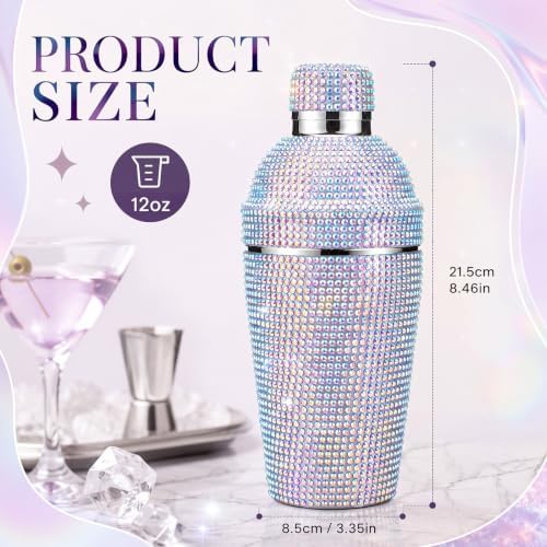 Meanplan 25 oz Diamond Cocktail Drink Shaker Rhinestone Martini Shaker