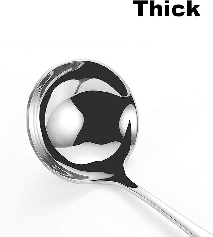 7.6'' Gravy Ladle Sauce Soup Spoon Heavy Duty 18/10 Stainless Steel - Image 4