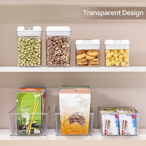 Vtopmart 8 Pack Food Storage Organizer Bins, Clear Plastic, 4