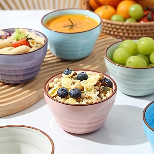 Selamica Ceramic 8oz Bouillon Cups 4 Inch Small Dessert Bowls for Soup