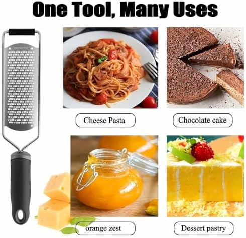 Cheese Grater & Lemon Zester,Stainless Steel Hand Grater for Garlic