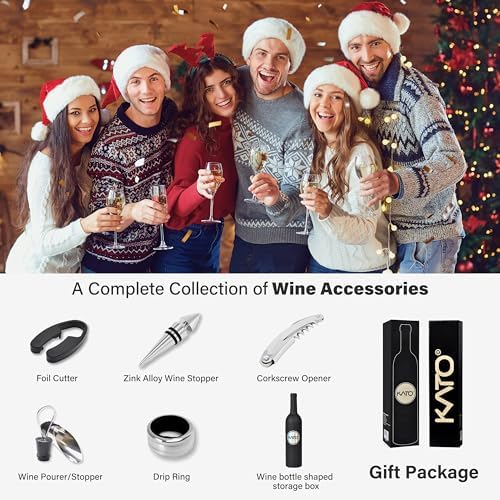 Kato Wine Opener Gift Set, 5-Pc Corkscrew Kit for Raffle Prizes
