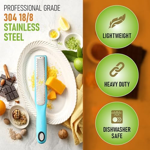 Spring Chef Premium Lemon Zester Grater with Handle - Fruits, Garlic