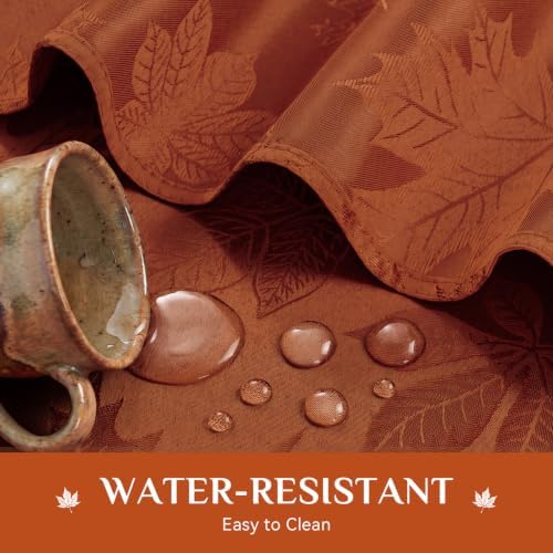 Softalker Fall Jacquard Rectangle Tablecloth, 60 x 120 Inch Rust