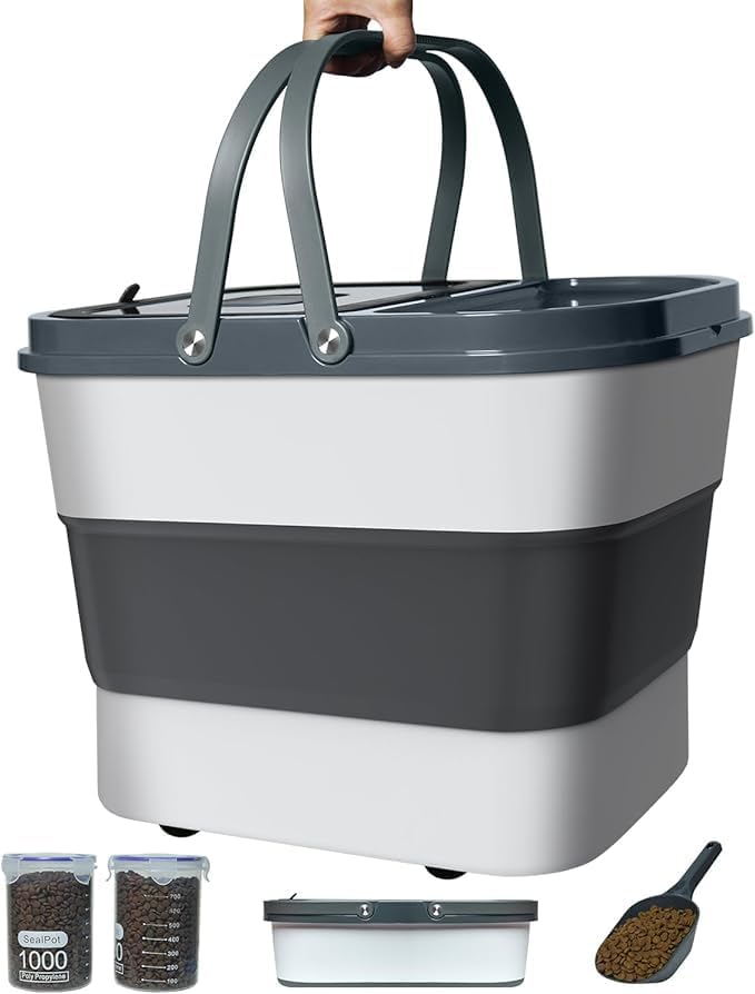 HOYTAMDAR Collapsible Dog Food Storage Containers Set – 28lbs & 35lbs