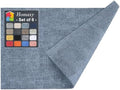 Homaxy PU Faux Leather Placemats for Dining Table, Set of 6, Blue