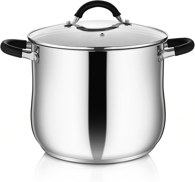 P&P CHEF 9.5" Stainless Steel Large Stock Pot by PPCHEF