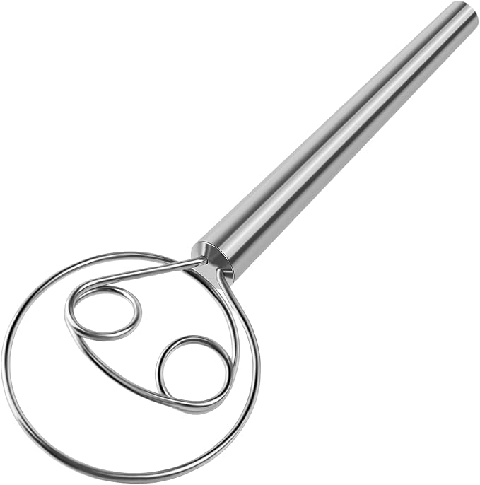 Danish Dough Whisk Stainless Steel Hook Dutch Baking Tool Bread Sourdough Mixer by ANMIOUHOME