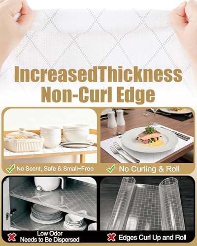 Drawer and Shelf Liners for Kitchen Cabinets Non-Adhesive 12in x 20FT