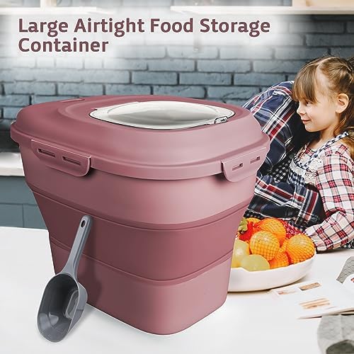 Komzon Rice Storage Bin Cereal Containers, 13-50lb Collapsible Rice