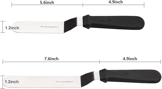 Angled Icing Spatula, Stainless Steel Offset Spatula, Cake Spatula Set of 2 - Image 2