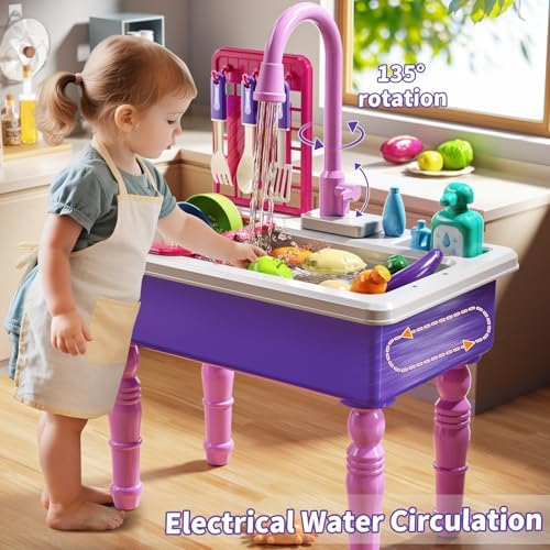 JUKUDAHU Kids' Play Sink with Running Water