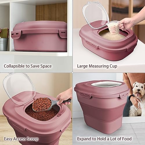 Komzon Rice Storage Bin Cereal Containers, 13-50lb Collapsible Rice