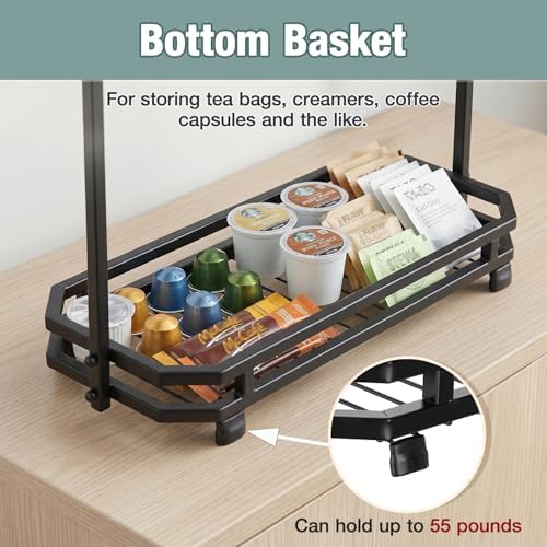 Coffee Mug Holder for Countertop, 22 Hooks Metal Coffee Cup Holder