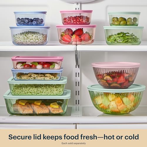 Pyrex Colors 3-Pack Medium Glass Food Storage Containers