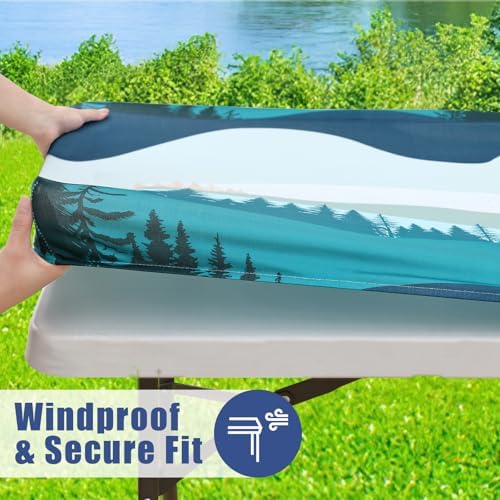 Moosfor Printed Spandex 24" x 48" Table Cloth, Elastic Fitted