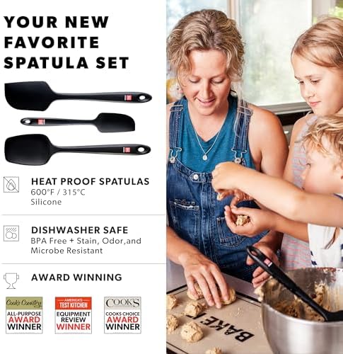 DI ORO 3-Pc Silicone Spatula Set, Black