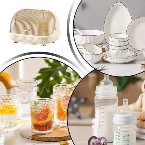 Dish Drying Rack Space Saving with Handle Drip Tray