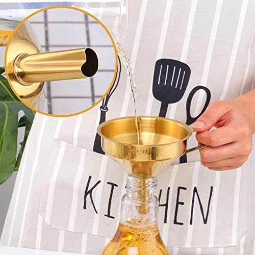 Stainless Steel Funnel Set Gold Kitchen Funnel Small Home Funnel