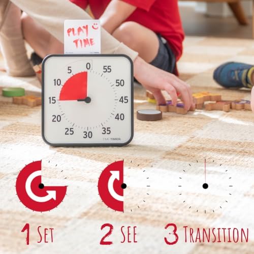 TIME TIMER 8-Inch Visual Timer, 60-Minute Countdown Clock