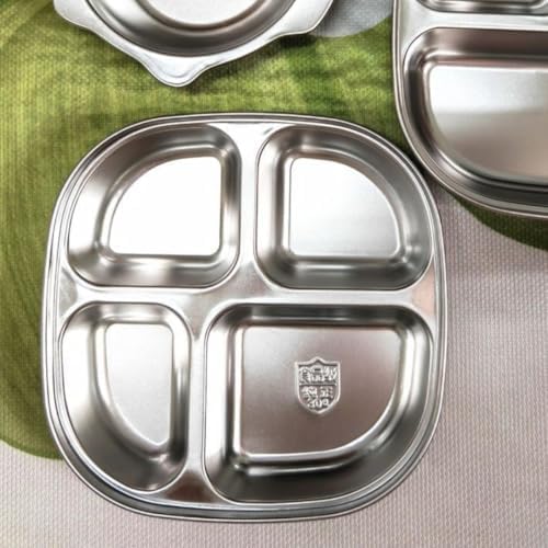 5-Pack Stainless Steel Divided Plates with Lids – Adults Portion