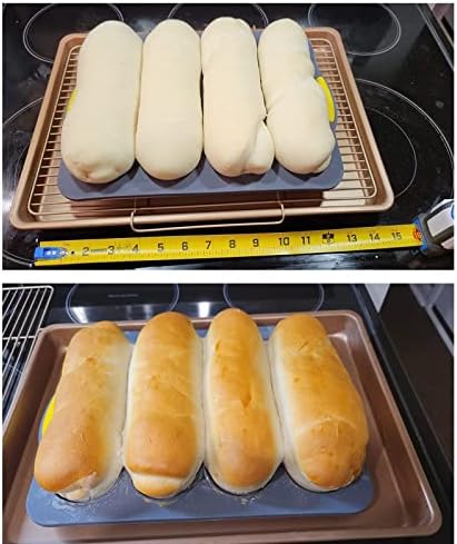 MUJUZE Silicone Sub Roll Baking Pan,Bread Loaf Pan,Sub Roll Mold With