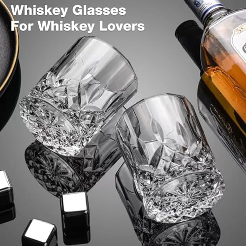 Gencywe Crystal Whiskey Glasses Set of 8(Buy 6, get 2 Free), 11 OZ Old
