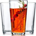 Le'raze 10pc Stackable Drinking Glasses, 16oz Clear Glass Cup