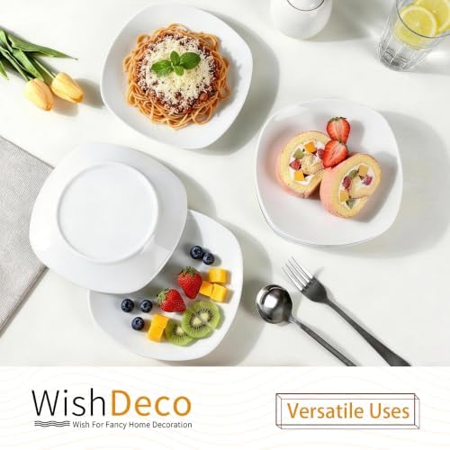 WishDeco Ceramic Appetizer Plates Set of 6, Small Dessert Plates