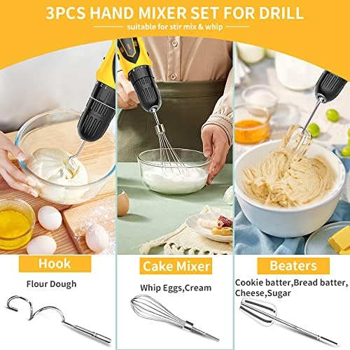homicozy 3-Piece Stainless Steel Hand Mixer Attachment Set - Whisk