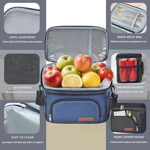 ExtraCharm Insulated Lunch Bag for Women/Men - Reusable Lunch Box for
