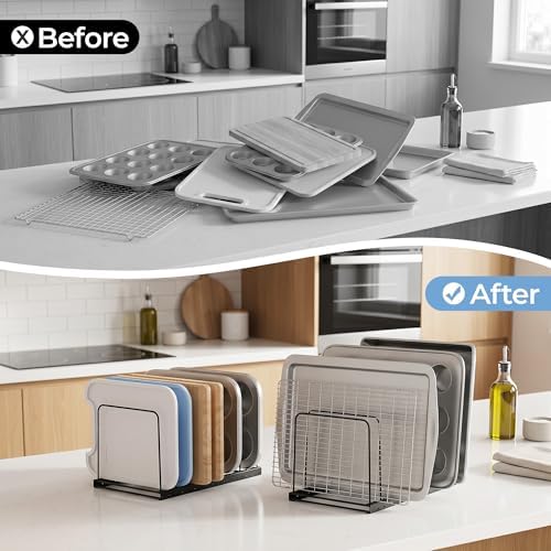 ORDORA Cutting Board Organizer Rack for Cabinet, Storage Lightweight Pot