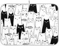 OTVEE Doodle Cat Dish Drying Mat for Kitchen Counter Absorbent Heat