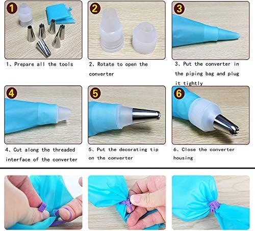 GEMLON Reusable Silicone Piping Bags Set